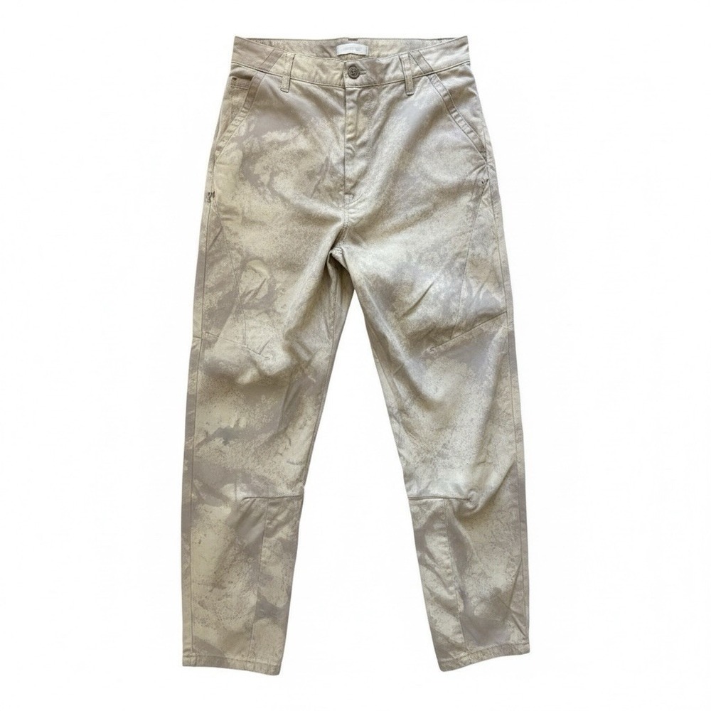 Standard Cloth Utility Pant Men Medium Tan Acid Wash Articulated Knee Streetwear